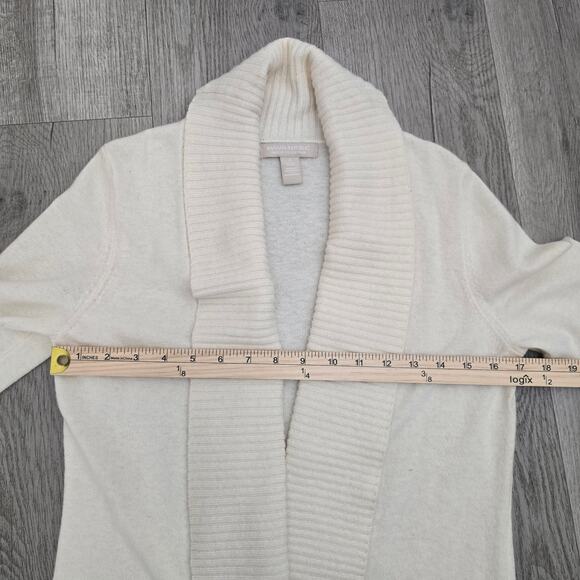 Women's Cream Wool Cashmere Shawl Collar Cardigan Sweater S Luxe Cozy Soft Girl - Picture 4 of 8